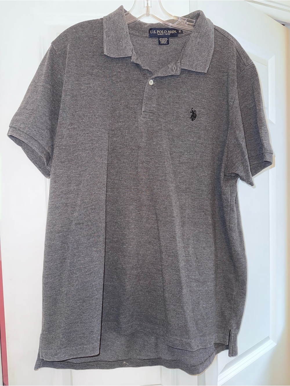 U.S. Polo Assn. Men's Heather Gray Polo Shirt with Embroidered Logo